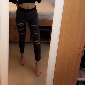 Grey ripped jeans